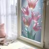 Цветы Пленка для оконной приватности Витраж Тюльпан Бабочка Статичная наклейка на стекло для дома Кухни Офиса Ванной комнаты