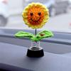 Car  Decoration  Ornaments Hand-woven Sunflower Shake Head  Interior Decoration Flower Simulation  Pendent Car Styling