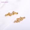 Trendy 18K Gold Plated Bowknot Pearl Clasp Connector For Bracelet Necklace Making Accessories DIY Jewellery Making Supplies