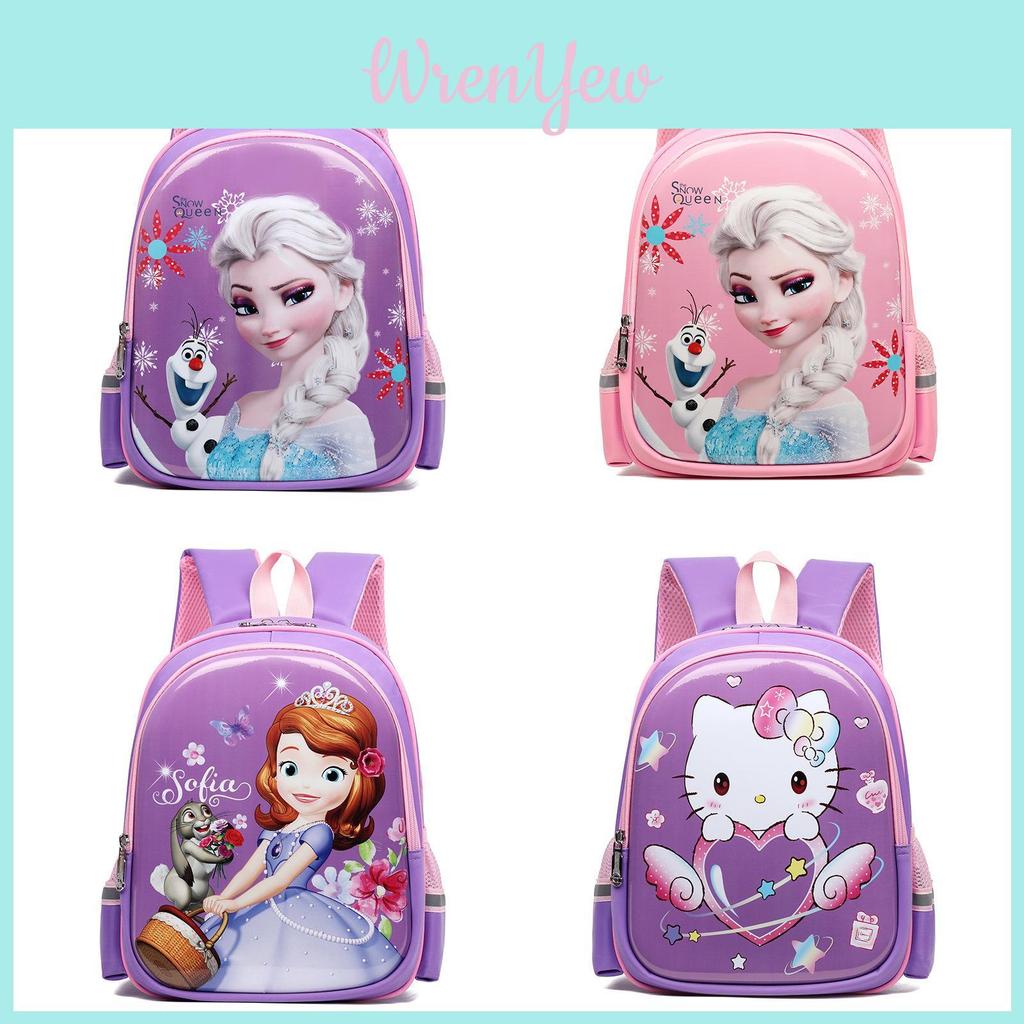 Elsa Sofia Hello Kitty Kids Travel Backpack With Airflow Mesh And Cartoon Design For Kindergarten Use