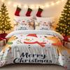 Christmas Bed Three-Piece Set Snowman 3D Digital Printing Pillowcase Quilt Cover 3-Piece Set