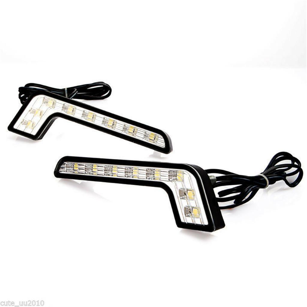 Car Auto 2x Daytime Running Light 8LED DRL Fog Driving Daylight White Head Lamp