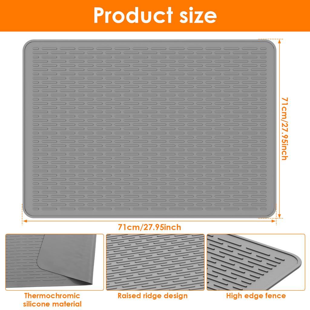 Термохромная силиконовая накладка на варочную панель, очень большая, сворачиваемый протектор для стеклянной варочной панели, для электрической плиты, коврик для кухонной столешницы