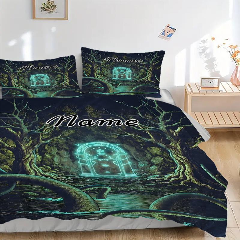 Custom Textile Mystic Gate Bedding 3 Piece Set HD Print Duvet Cover Pillowcases for Teens Adult Bedroom Decoration