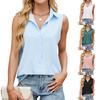 Europe, America 2025 Spring and Summer New Solid Color Lapel Button Vest Chiffon Top Women's Spot