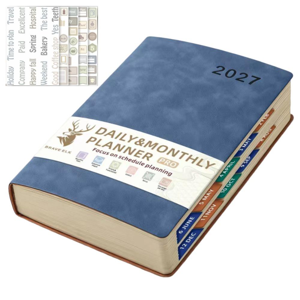 12 Months 2027 Schedule Planner Notepad English To-do List Notebook Diary Writing Pads Stationery