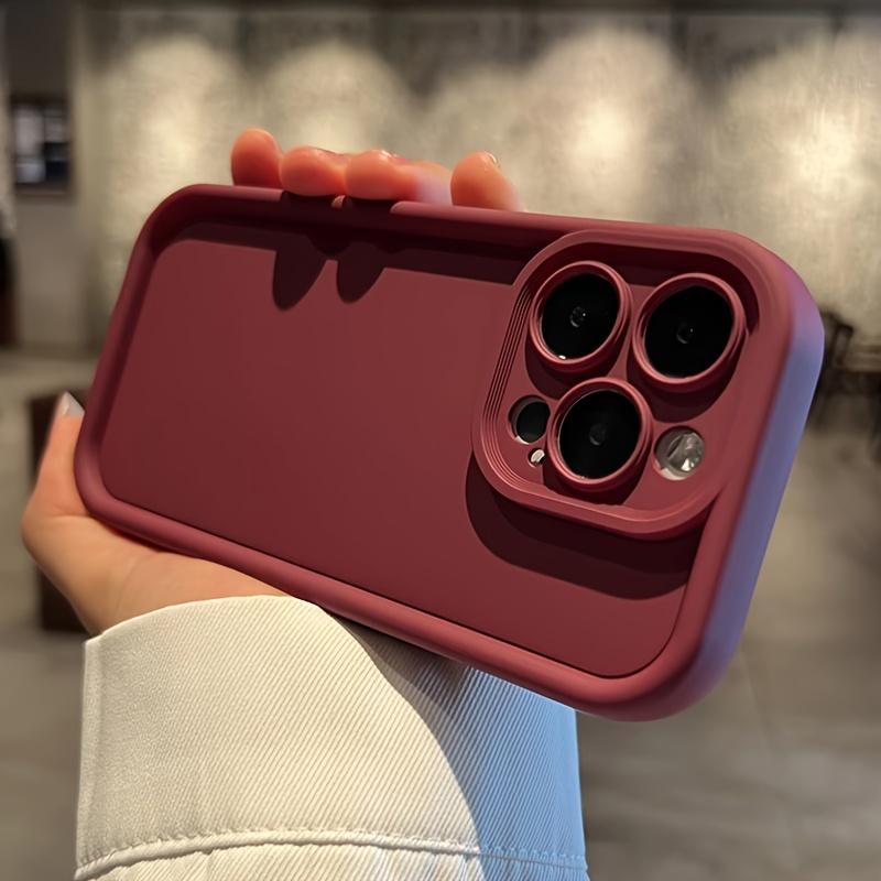 Роскошный однотонный ударопрочный чехол для телефона, совместимый с Apple iPhone 16, 15, 14, 13, 12, 11 Pro Max, 14, 15 Plus, с защитой камеры.
