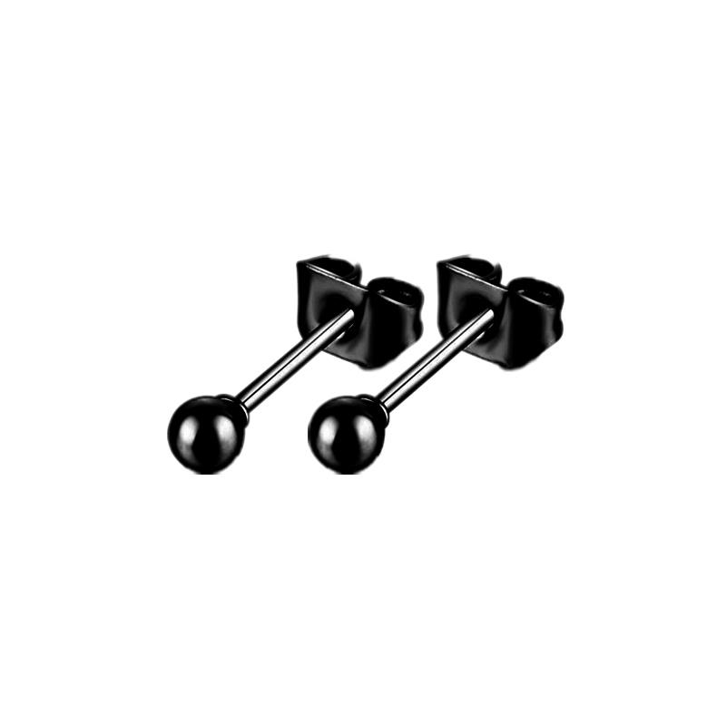 Earrings Stainless Steel Multiple Black Simple Ear Studs for Men Women Punk Style CZ Round Earring Fashion Jewelry