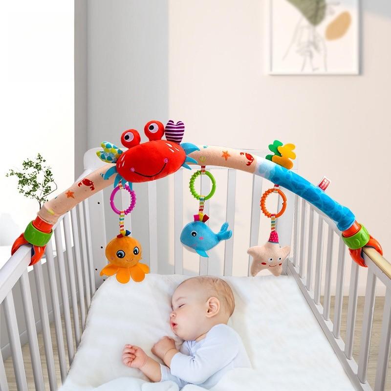 Зажим для детской кроватки Автомобильная игрушка Подвесной колокольчик с морским дизайном для младенцев и малышей