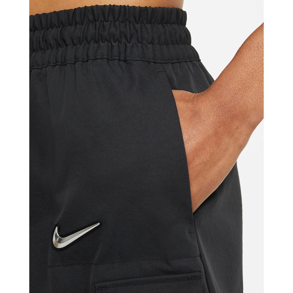 Nike Спортивная одежда Swoosh однотонная средняя талия 3D логотип карман тканая спортивная повседневная юбка женские юбки черный CZ8907-010