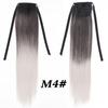 Colorful Ombre 2 Tone Cosplay Ponytail Hair Extension Body Wavy Fake One Piece Clip In Tie Up Pony Tail Dark Green/Green