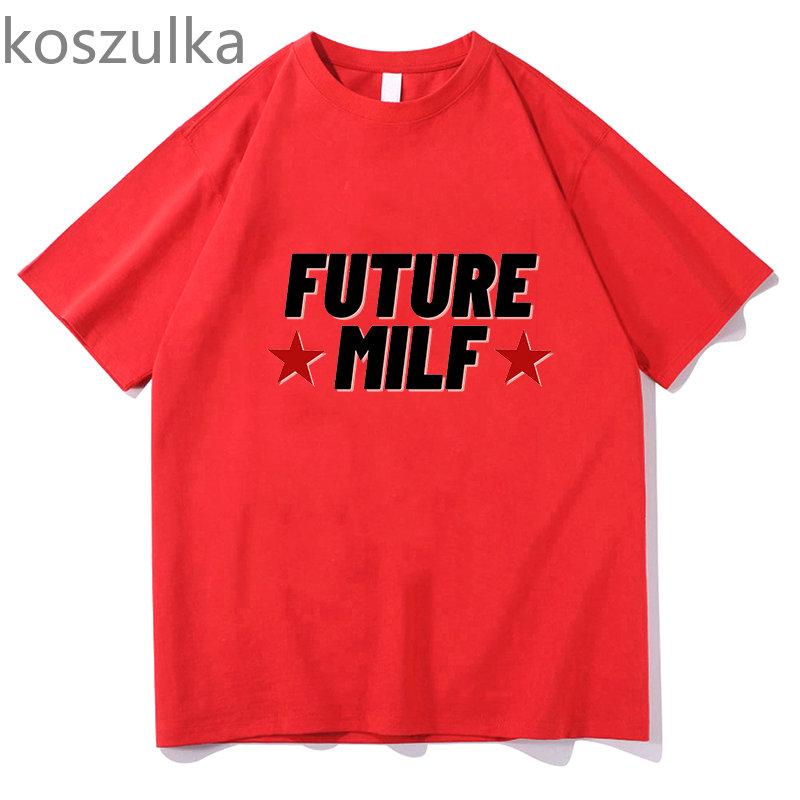 Унисекс 2023, модные повседневные женские укороченные футболки с принтом Future Milf Star, укороченный топ, летняя черная сексуальная футболка для девочек, уличная одежда Y2k