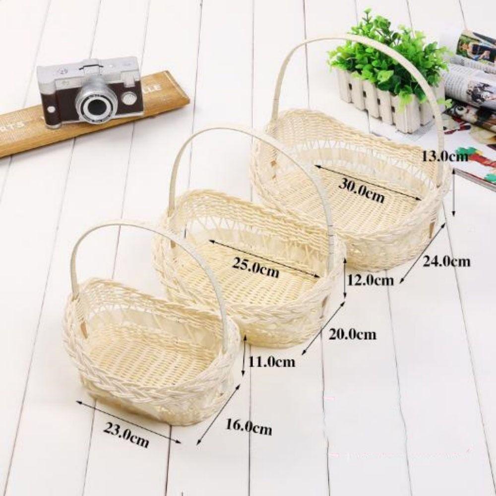 Плетеные корзины для хранения из имитации ротанга с ручкой, плетеная корзина для цветов для растений, дома, свадьбы