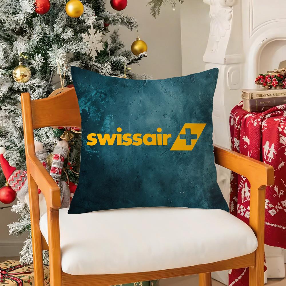 Дизайн для путешествий S-Swissair Наволочка из шелковистого короткого плюша с потайной молнией Пылезащитная наволочка для диванной подушки Для домашнего декора