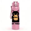 1PC Not Today Black Cat 750ml Color Plastic Sports Water Bottle Leakproof Flip Straw Lid Suitable for Sports Office Home Use