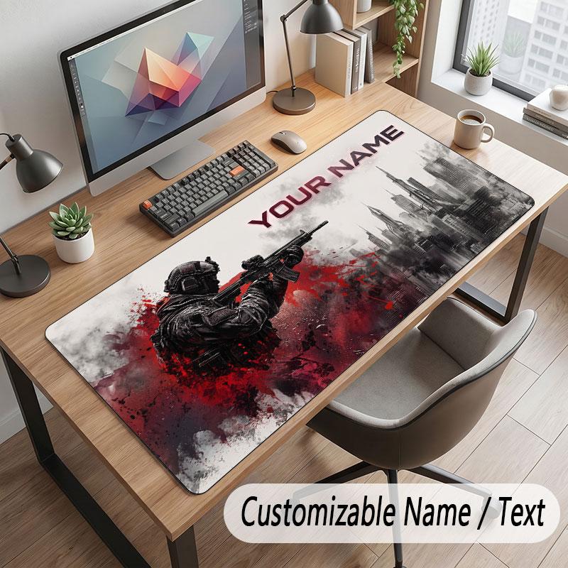 Decorative Artwork Theme Customized Mouse Pad Personalized Print Name Text Desk Mat For Home Office Table Decor