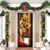 Christmas Door Cover Cute Reindeer Front Door Cover 35x82in Porch Welcome Sign Banner for Winter Holiday Party Photo Backdrop Decor
