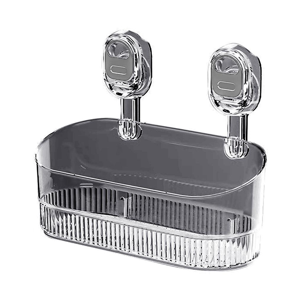 Сверхпрочная присоска Коробка для хранения Настенный держатель для косметики для ванной комнаты Прозрачная полка для использования в ванной и на кухне