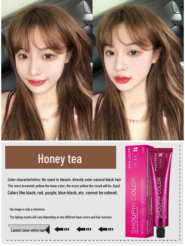 2026 Краска для волос: Серо-коричневый лен, цвет черного чая, с пользой для ухода за волосами