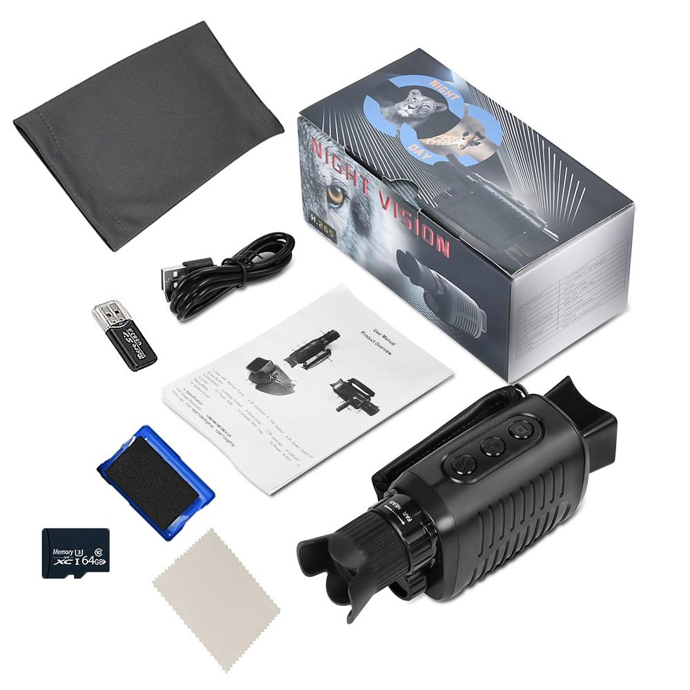 Перезаряжаемый HD цифровой телескоп R7, 5-кратный зум, 300 м, инфракрасный монокуляр ночного видения для охоты, кемпинга, записи видео