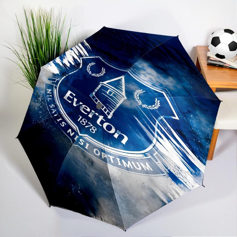 Ever-ton Football Club Crest Printed Automatic Umbrella, 8-Frame for Travel, camping, Casual Umbrella, Essential Gift for for family and friends