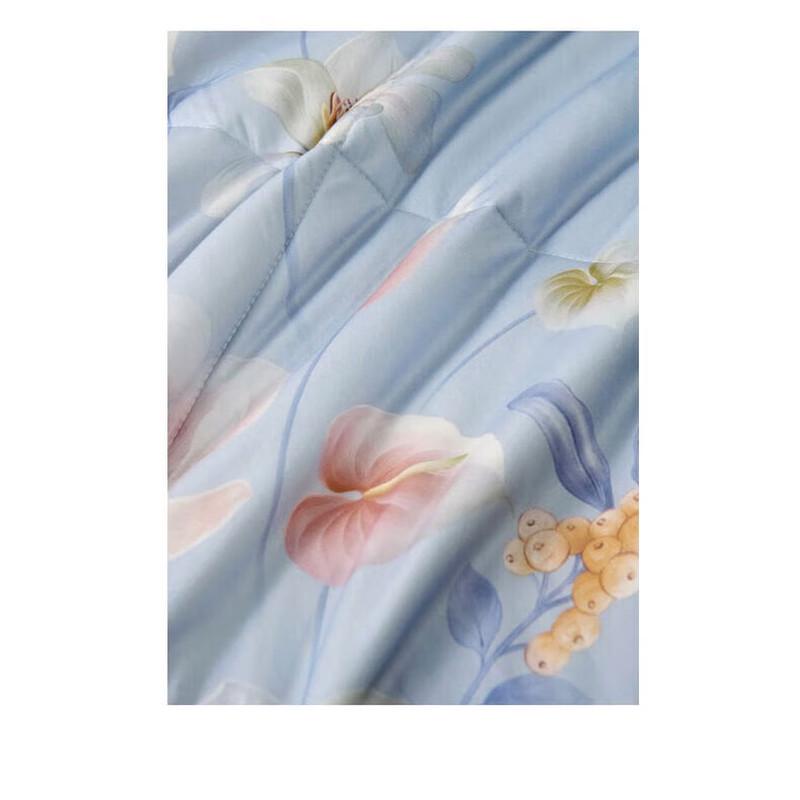 Mercury Home Textiles Soft Blue Iris L-Theanine Cooling Cotton Summer Quilt