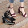 Women's 2024 Summer Fashion Sandals Medium High Heel Outdoor Sandalias Elegant Wedding Shoes Bridal Plus Size 33-41 Buckle Strap