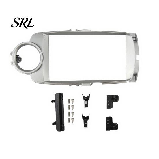 Car Radio Dash Kit 9 Inch for Toyota Yaris Vitz 2012, Navigation Frame Universal Mounting Panel Android Radio, Double Din Stereo Fascia with Brackets