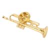 Gold Miniature Trumpet Shaped Lapel Brooch Pin Brass Exquisite Mini Musical Instrument Brooch with