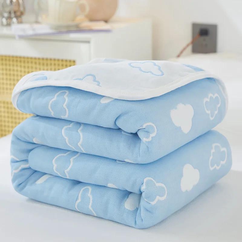 Nordic Throw Blanket For Beds Cotton Gauze Towel Quilt Adult Kawaii Blanket Summer Thickened Sofa Cover Soft Cartoon Bedspread