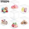 WTEMPO 20 шт. прозрачные подарочные коробки в форме куба, прозрачные пластиковые коробки для подарков, креативные самодельные шоколадные кексы-макароны, маленькие коробки для праздников и вечеринок