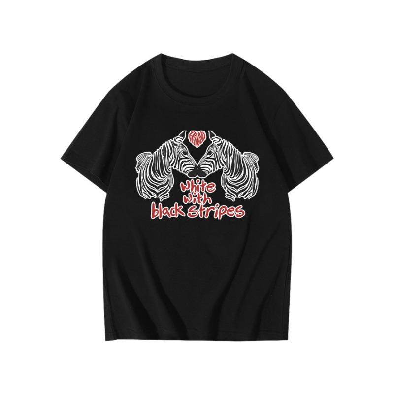 Летняя Свободная рубашка свободного покроя из чистого хлопка с принтом, с круглым вырезом и короткими рукавами, футболки мужские