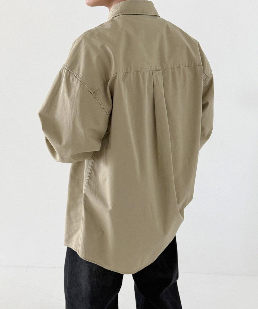 ORIGINALDAY Vintage Oversized Pigment Washed Shirt D.Beige