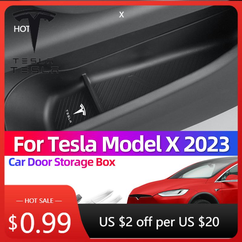 Car Sticker For Tesla Model X 2023 Door Storage Door Slot Storage Box Car Interior Trunk Accessories Car Modification