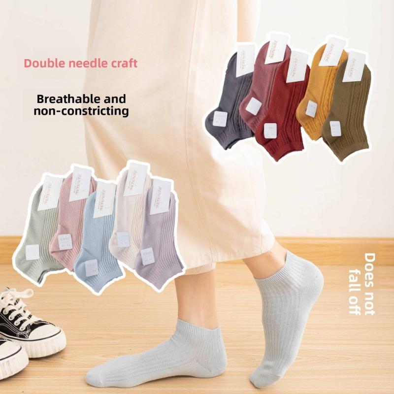 5 пар летних женских коротких носков-лодочек с низким верхом