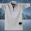2024 Мужская рубашка поло больших размеров с воротником-стойкой и длинным рукавом на молнии