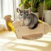 Натуральная деревянная маленькая качель-гамак для грызунов, подвесная кровать-игрушка, устойчивая к грызению, для клетки шиншиллы, для активности, упражнений и развлечений