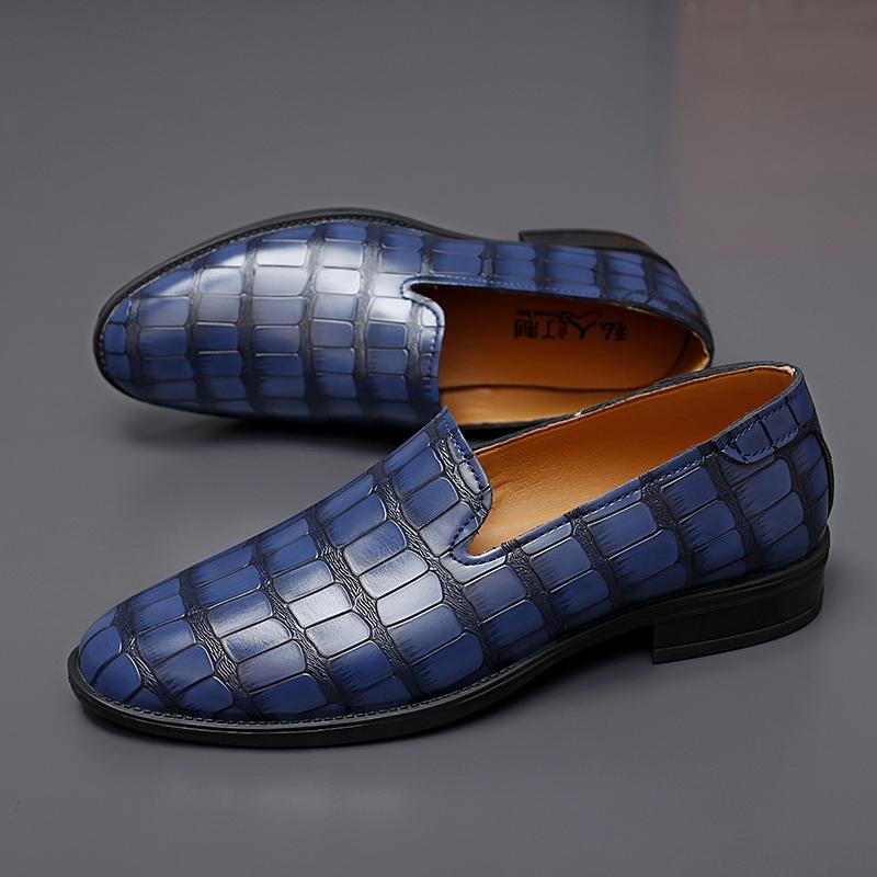 Fashion Luxury Trend Designer New Alligator Pattern Patent Leather Casual Shoes For Men Driving Loafter Formal Wedding Dress Homecoming
