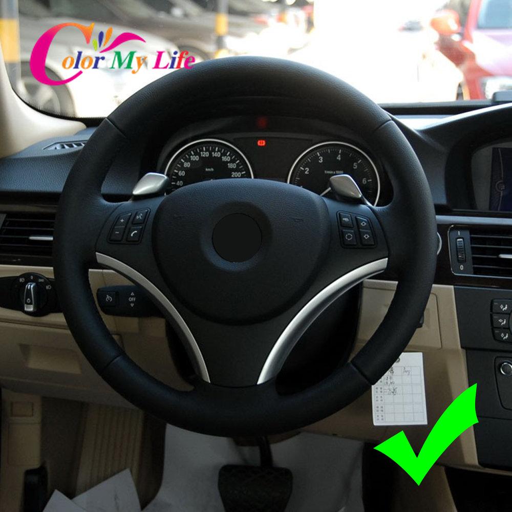 Оптовая продажа, наклейка на крышку панели рулевого колеса для BMW 1 3 серии E87 E90 E92 E93 2005-2012 ABS Carbon