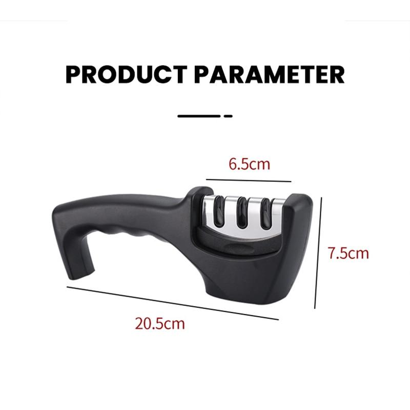 3-уровневая точилка Ручная точилка для ножей Точилка для кухонных ножей с нескользящим основанием