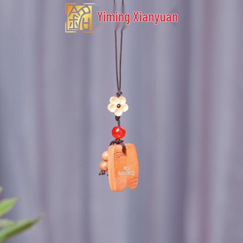 Резьба по палисандру DIY Подвеска на цепочку для телефона – Украшение с наилучшими пожеланиями