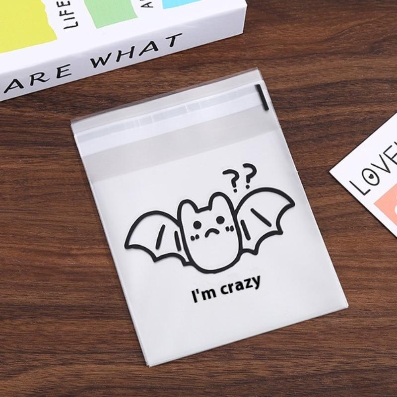 100 шт. Пластиковые пакеты Хэллоуин Пакет для печенья и конфет Самоклеящийся Для подарка на день рождения Пакет для печенья Упаковочный пакет для выпечки