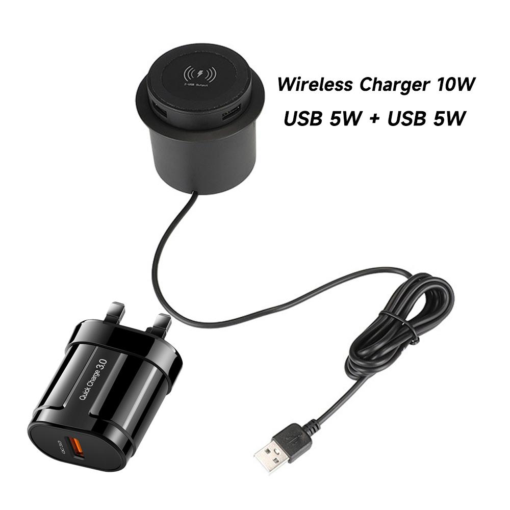 46 Вт мебель настольный встраиваемый стол беспроводная зарядная станция QC3.0 USB тип C PD быстрая зарядка для iPhone 13 14 12 Samsung S23