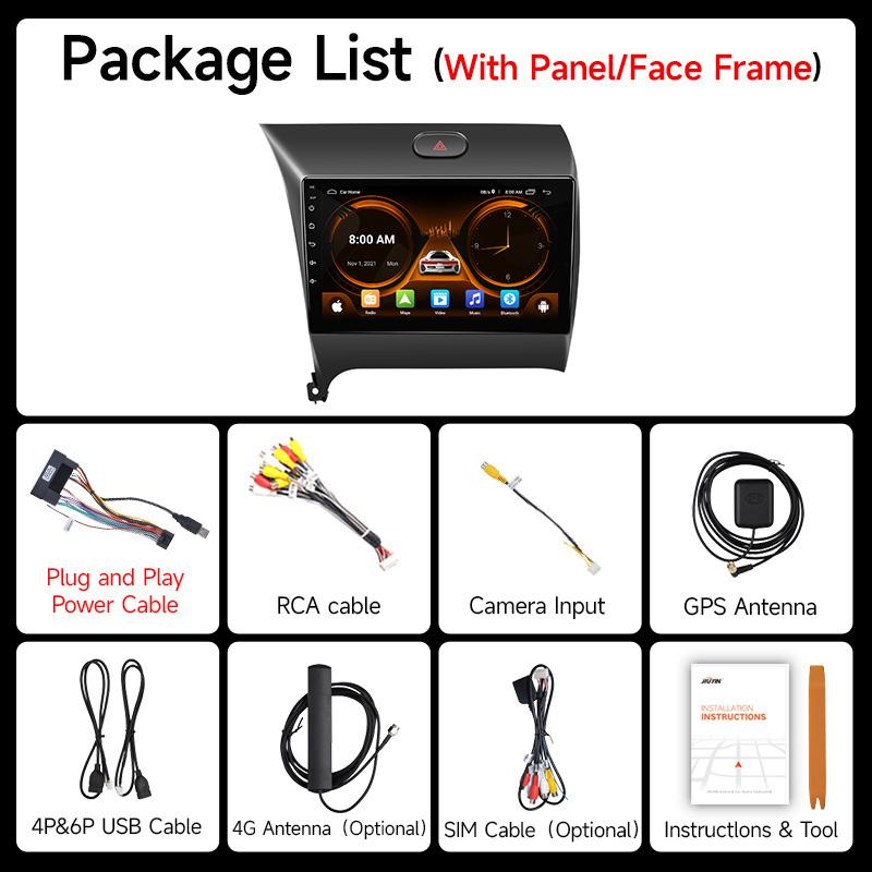 JIUYIN 9" 4G Carplay 2din Android 12 Автомагнитола Мультимедийный Видеоплеер Навигация GPS Для Kia K3 Cerato Forte 2013-2017 3 YD