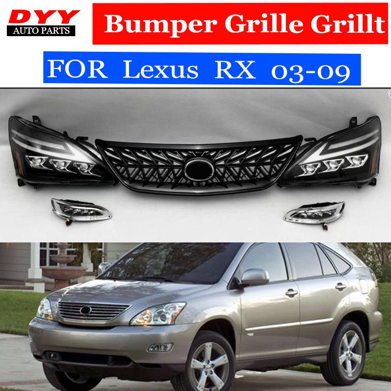 Совместимые Дневные Ходовые Огни и Передние Противотуманные Фары для Lexus RX330/RX350 03-09 с Модифицированными Фарами и Решеткой TRD