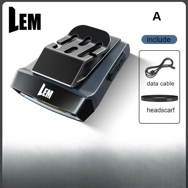 LEM Headlight Fishing Sensing Hat Clip Light Strong Light Super Bright Charging Head Mounted Clip on Long Range Fishing Light