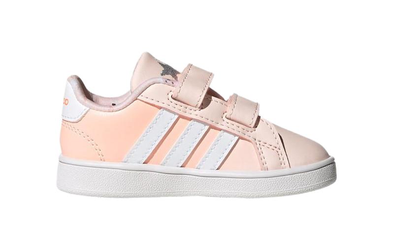 Adidas Neo GRAND COURT Breathable Low top Toddler Shoes Pink White Infant And Toddler FW4949