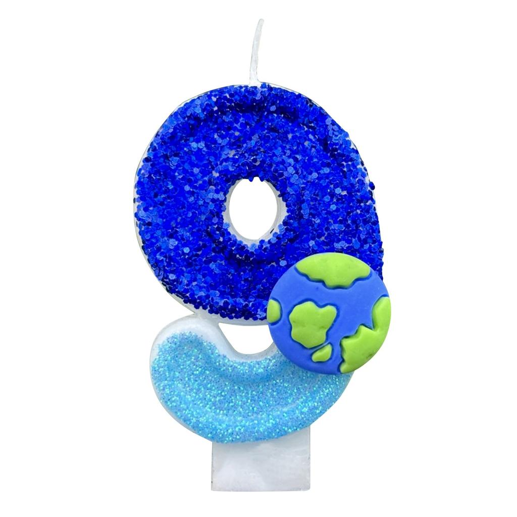 1 шт. Детские свечи на день рождения с цифрами 0-9, синие свечи в виде футбольного мяча на день рождения для мальчика, украшение для торта на вечеринку