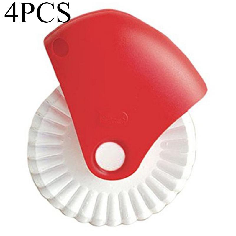 1PC/4PCS Kitchen Pasta Cutting Wheel Pizza Crimping Wheel Roller Cutting Baking Tool Manual Twist Wheel Pasta Cutter