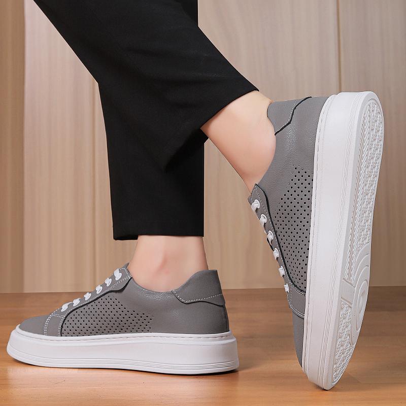 Fashion Versatile Trainers Tenis Masculino Genuine Leather Men's Summer Shoes Breathable Sneakers New Arrival Male Skateboard Footwear